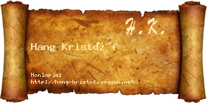 Hang Kristóf névjegykártya