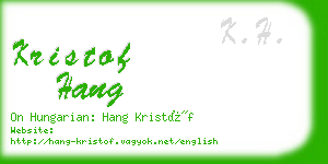 kristof hang business card